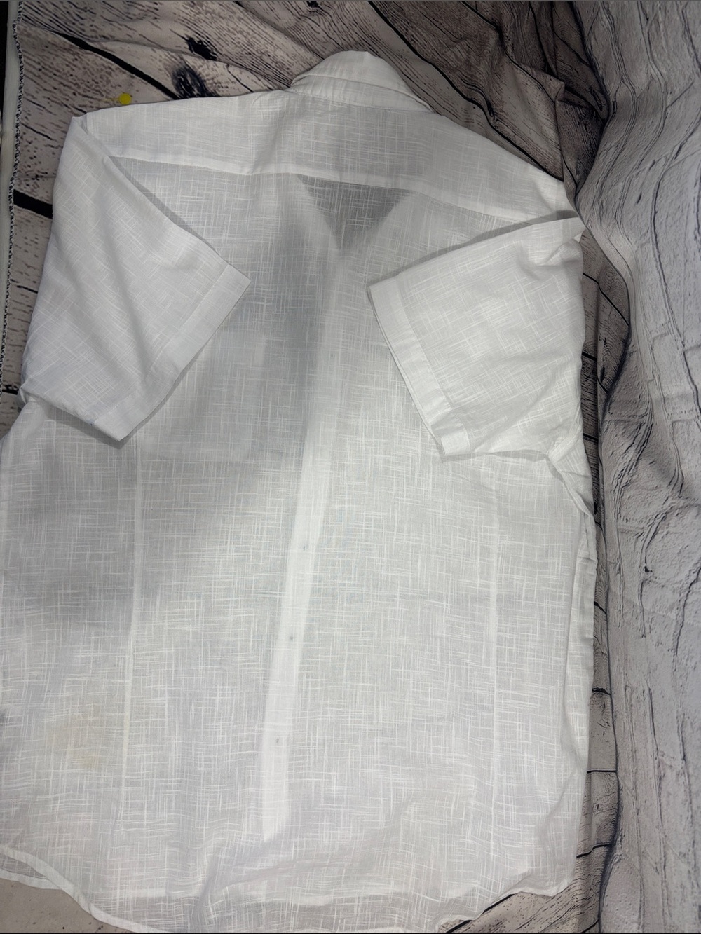 Men's White Short-Sleeve Cotton Casual Button-Down Shirt by Blanc du Nil - Picture 5 of 8